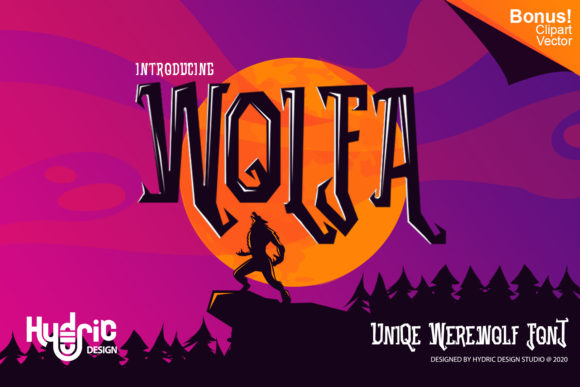 Wolfa: A Unique Display Font for Creative Halloween Themed Projects